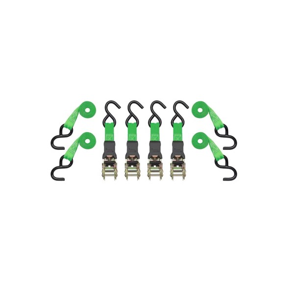 1" x 10' Ratchet Tie Down Straps, 1500 lb Break