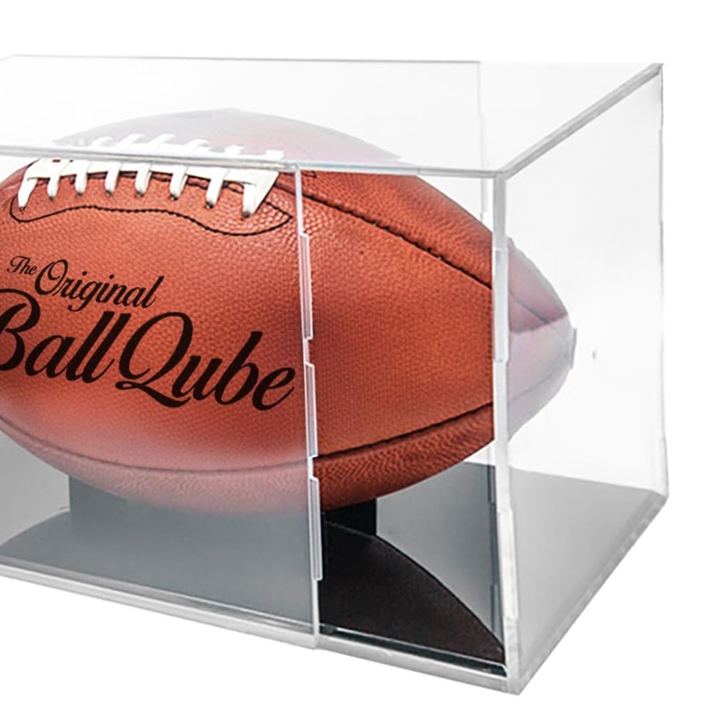 BallQube Grandstand Football Display Case for Memorabilia and Autographed Ball,