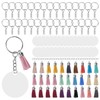 30Set DIY HandPainted Acrylic Keychain Blanks Circles Keychain Tassel Set
