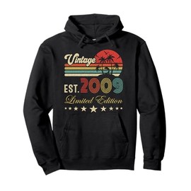 16 Years Old Birthday Gift 16th Birthday Vintage Limited Edition Unisex Black Small Classic Fit Long Sleeve Hoodie Pullover with Kangaroo Pocket