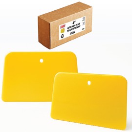 LAUCO Auto Body Filler Spreaders (100 Pieces) - Yellow Reusable Plastic Spreader for Automotive Fillers, Putties, Glazes, Caulks and Paint - Easy Application (100, 4")