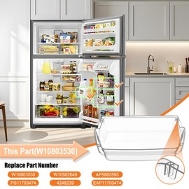 [2 PACK] UPGRADED W10803530 Refrigerator Door Shelf Replacement Compatible with Whirlpool Maytag Refrigerator Door Shelf WRT311FZDW00 WRT311FZDM00 Door Shelf, Replace W10582649 AP5982593 Door Bin