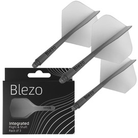 BLEZO Darts Durable Dart Flights | Integrated Dart Flights with Shafts | Pack Of 3 | Fixed 90 Degree Angle | Standard Shape Darts Flights & Stems | Durable Darts Accessories (Black)