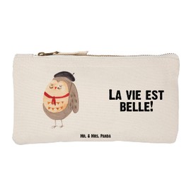 Parent-New - Mr. & Mrs. Panda M Makeup Bag Owl French, White, Hand drawn