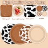 96PCS Western Cowboy Party Plates and Napkins Cow Print Party