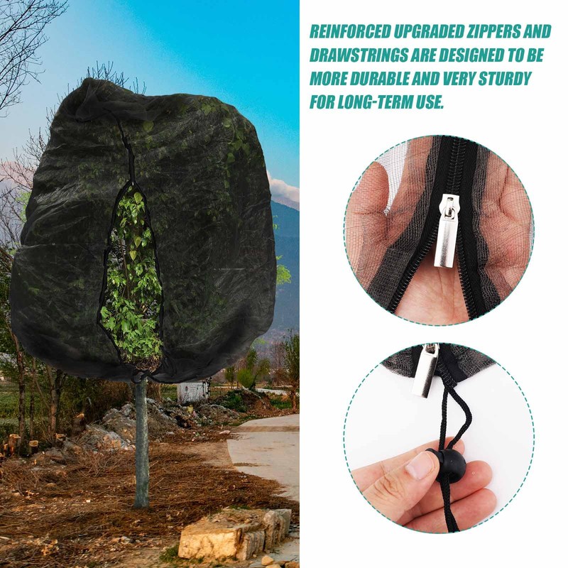 2pcs 10ftx10ft Large Fruit Tree Netting Bags, Bird Netting Cover