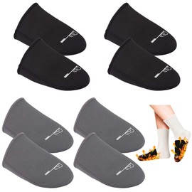 PAMASE 3mm Thickened Toe Neoprene Warmers - 4 Pairs Foot Warmers for Men Women Keep Feet Warm, Reusable Winter Warming Socks Covers for Cycling Snowboard Hunting Skiing Outdoor Sports, M
