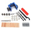 Wood Dowel Hole Drilling Guide Drill Bit Kit Punch Positioner