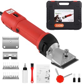 DUCKBOY Heavy Duty Clippers for Thick Coats Animals, 500W Professional Electric Shearing Machine for Horse Pony Cattle and Large Dogs Livestocks Grooming, 6 Speed & 2 Detachable Shearing Blades