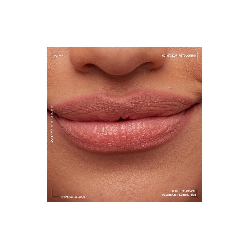 NYX PROFESSIONAL MAKEUP - Lápiz labial fino, Peekaboo Neutral, 0.03