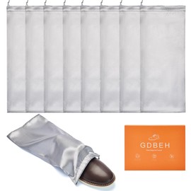 Shoe Dust Bags - 8 Pack Shoe Bags for Travel Satin Fabric with Drawstring Closure,Washable Breathable Cotton Fabric Cloth,for Travel Protecting andStoring Shoes (Grey)