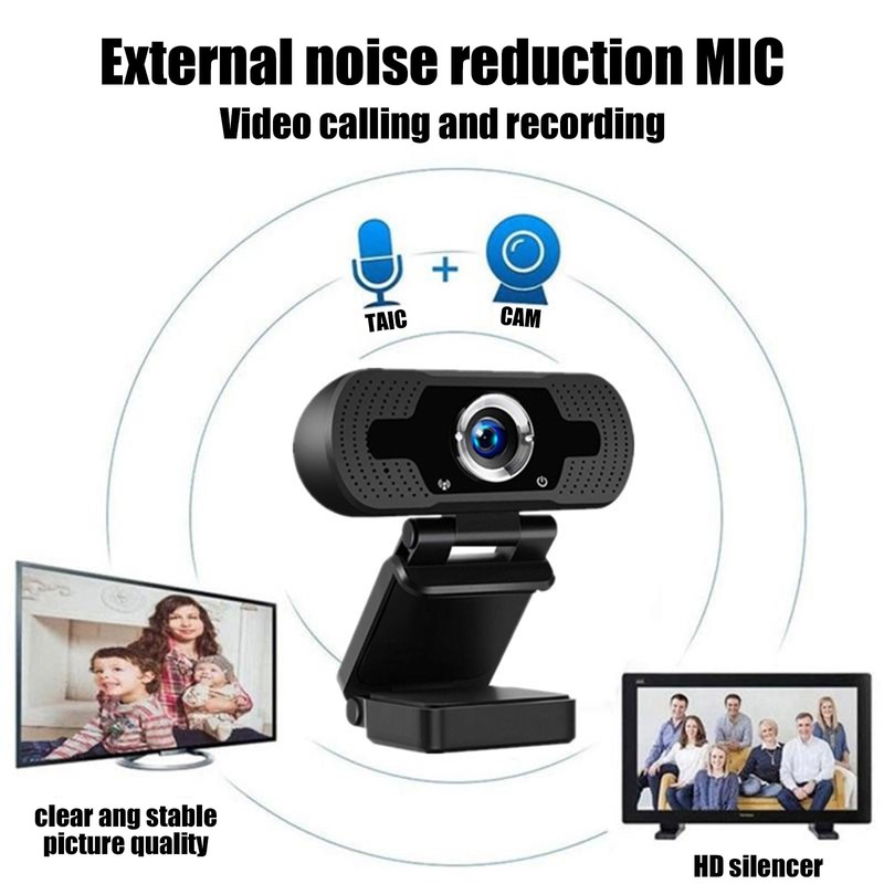 RIBHNXHI 1080P Webcam HD N5 with Built-in Microphone, 110 Degree