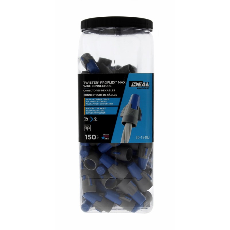 Ideal Electrical Twister Proflex MAX (30-1348J) Blue/Gray Wire Connector, Jar