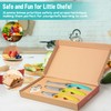 ZLemma Kids Knife Set for Real Cooking with Educational Ring