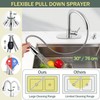 Herogo Brushed Nickel Kitchen Sink Faucet Set with Pull Down