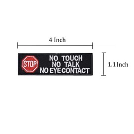 U-LIAN No Touch No Talk No Eye Contact Patch Embroidered Service Dog Patch for Warning Vests Harness Hook and Loop Emblem