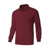 Promen polo Men's Classic Long Sleeve Polo Shirts Casual Lightweight