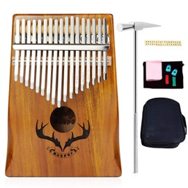 Alnicov Kalimba 17 Keys Thumb Piano,Portable Mbira Acacia wood Finger Piano,Gift for Adult Beginners Professional(Reindeer Horn)