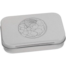 Azeeda 95mm 'Roast Dinner Plate' Metal Hinged Tin/Storage Box (TT00246801)