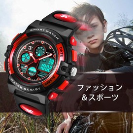 Kids Watch, Digital Watch, Boys Sports Watch, Girl’s Watch, General Outdoor Use, Multifunctional, Alarm, Date Display, Dual Time, LED, Analog Display, 2-red