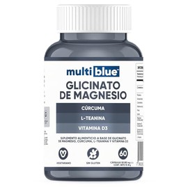 MULTIBLUE Glicinato de Magnesio | Formula 100% Natural | 60 Capsulas