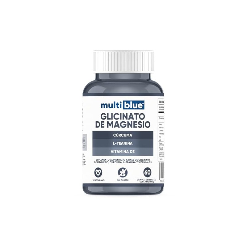 MULTIBLUE Glicinato de Magnesio | Formula 100% Natural | 60