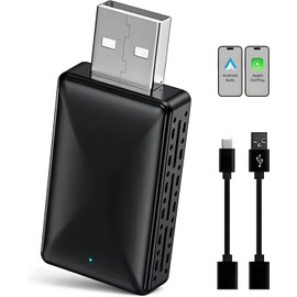 CarPlay Inalambrico Android Auto Inalambrico Adaptador, para iOS 10+, Android 11+, Connect Estable para Automóviles con Auto y CarPlay por Cable
