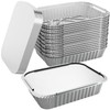 WANBAO 200 PACK 8.3"x6.2" Disposable Tin Foil Pans with Lids