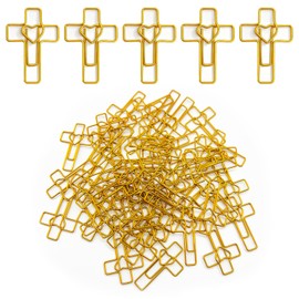 50 Pack Love Cross Paper Clip, Journaling Bookmarks Paperclips, High Appearance Heart-Shaped Cross Paper Clip A Great Item for Office Stationery