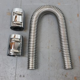 National Speed Automotive Supply 24" Flexible Stainless Steel Upper or Lower Radiator Hose Kit with Chrome Caps