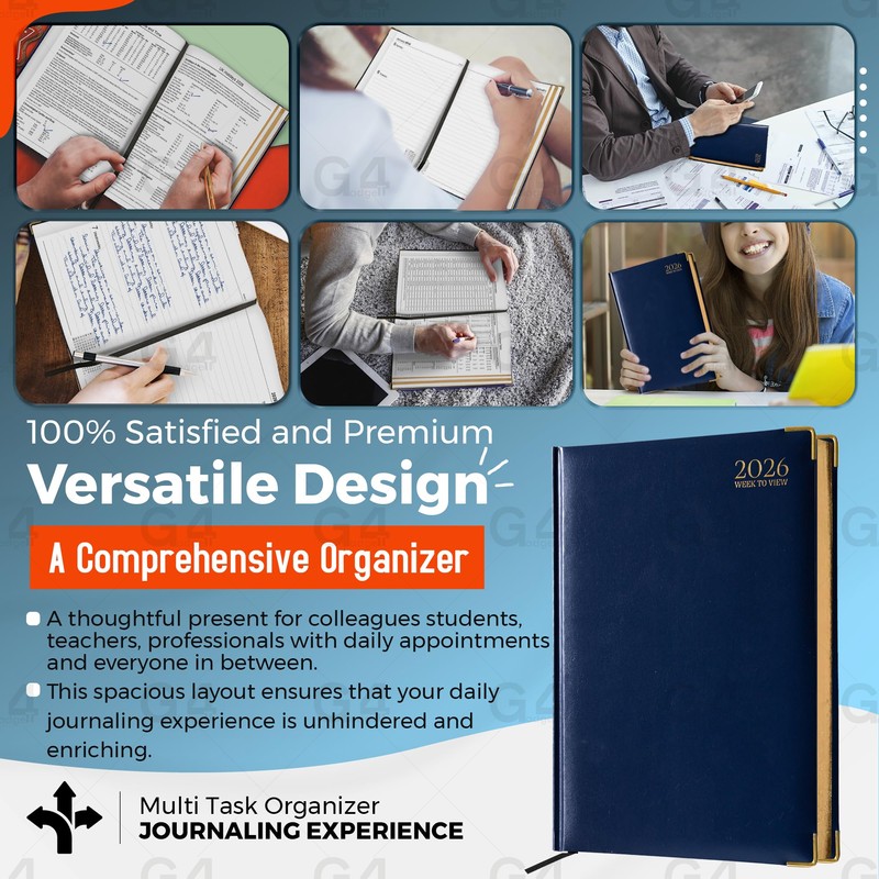 G4GADGET 2026 A4 Diary Week to View – Blue |