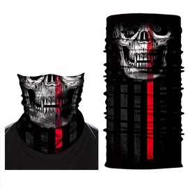 ShopINess Multifunctional Scarf Skull Laser for Children & Adults - Seamless Tube Scarf with 12 Wearing Options, UV Protection, Breathable, Quick Drying, multicoloured
