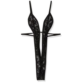 BODYZONE Womens Lace Sling Shot W/Underbust Strap, Black, One Size