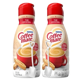 Coffee-mate CoffeeMate Original Liquid Coffee Creamer 32 oz 2 pack w/ Metal Spoons