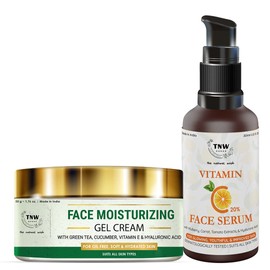 TNW-The Natural Wash Face Moisturizing Gel Cream & Vitamin C Face Serum | For Soft and Radiant Skin | Chemical-Free Skincare Products