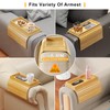 Bestjing Bamboo Sofa Arm Rest Tray Table for Couch -