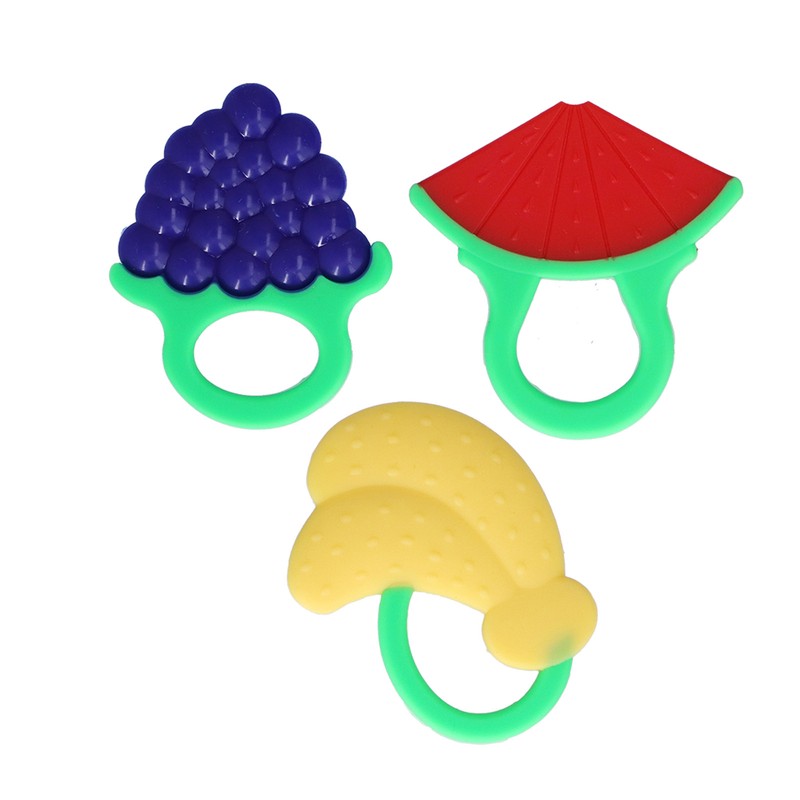 3Pcs Baby Teething Toys Lovely Fruit Shape Teeth Discomfort Relief