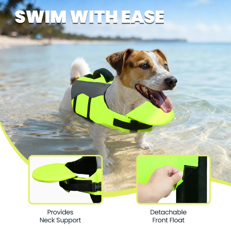 VIVAGLORY Front Float Dog Life Vest, Dog Life Jacket for