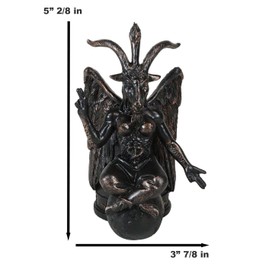 Ebros Gift Sabbatic Goat Idol Winged Baphomet With Pentagram Sigil Office Desktop Pen Pencil Stationery Organizer Holder Figurine In Faux Bronze Finish Accent