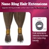S-noilite Nanoring Real Hair Extensions, Medium Brown, 45 cm, Remy
