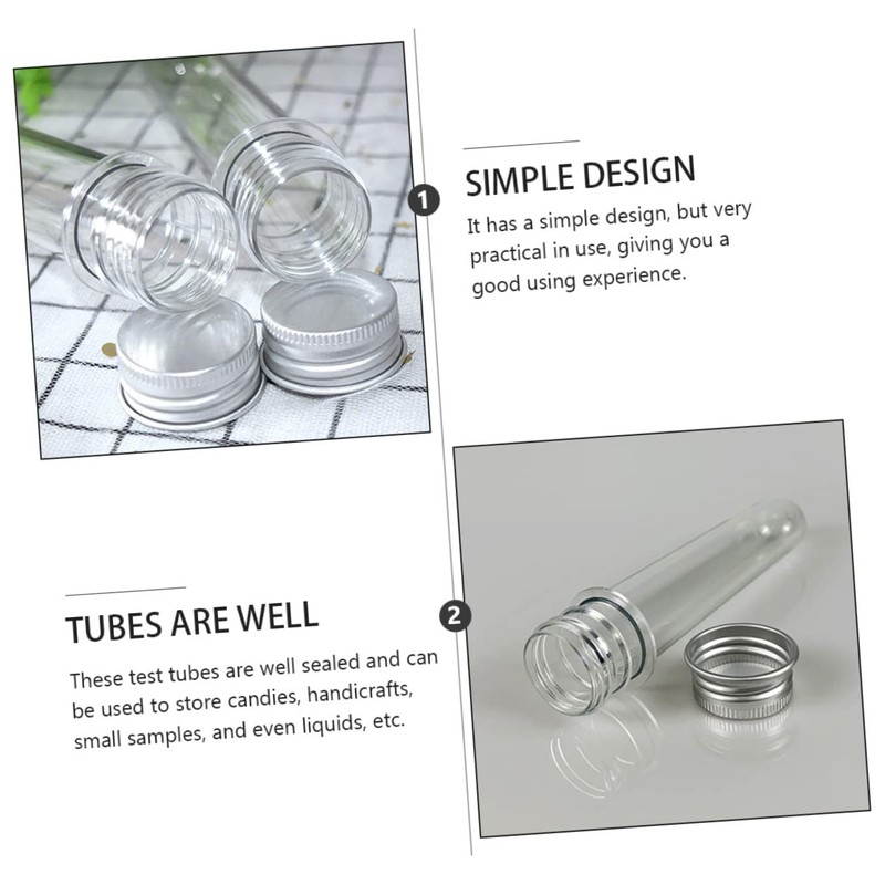 GLEAVI 18pcs Tube Bottles Cylindrical Storage Containers for Crafts Samples