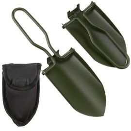 Klappspaten Gartenschaufel Klein aus Edelstahl, Mini Handschaufel für Garten und Outdoor, mit Tragetasche für Camping, Wandern und mehr
