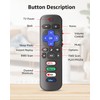 2 Pack Replacement Remote Control Only for Roku TV, Compatible