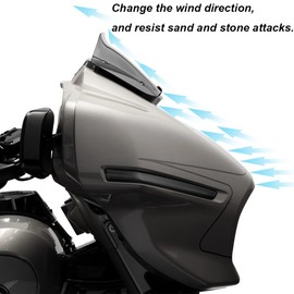 5" Wave Windshield Windscreen Wind Splitter fits for Harley Davidson CVO Street Glide FLHXSE,Street Glide FLHX 2023 2024 (Black)
