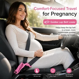 Pregnancy Seat Belt Comfort Adjuster – Maternity Lap Belt Positioning Accessory for Compatible Car Seats