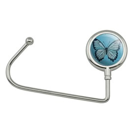 GRAPHICS & MORE Butterfly Artsy Blue Purse Bag Hanger Holder Hook