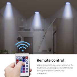 18W LED Flat Panel Lights with Remote Control Dimmable Outside Lights Recessed Ceiling Downlight 6500K Cool White + RGB 1800LM Flush Mount Ceiling Light for Bedroom Living Room, 4 Pack