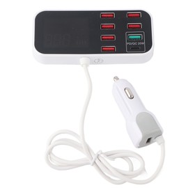 8 Ports Multiple USB Fast Chargers Charging Station Hubs Digital Display for IOS/Android