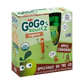 UD_Gogo Case of 12 3.2 Oz Applesauce Apple Cinnamon Squeeze Pack Fruit & Vegetable Snack