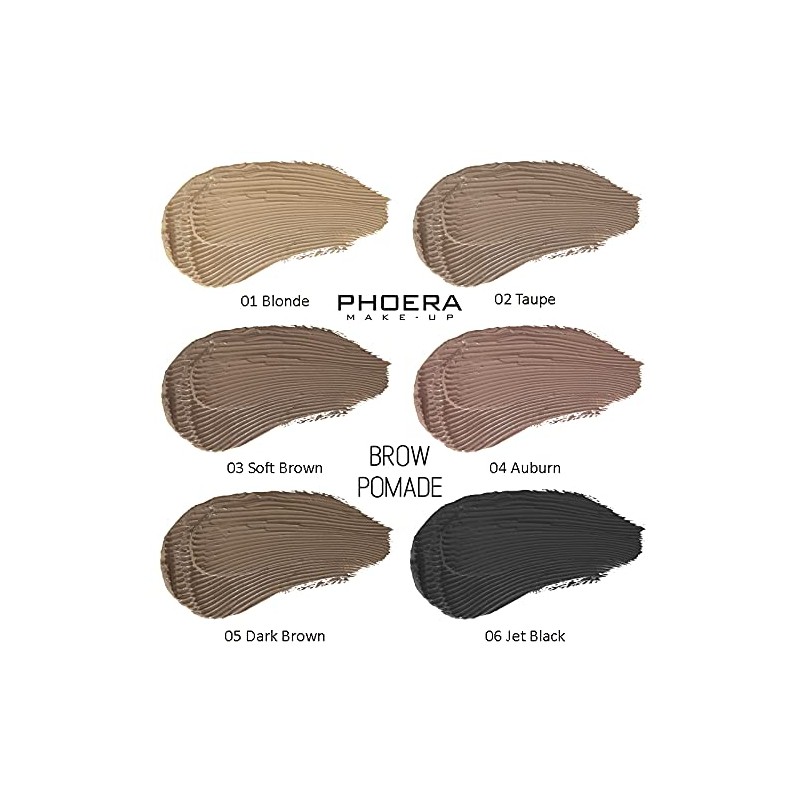 PHOERA Eyebrow Pomade Waterproof 24 Hours Long Lasting Sweat Resistant